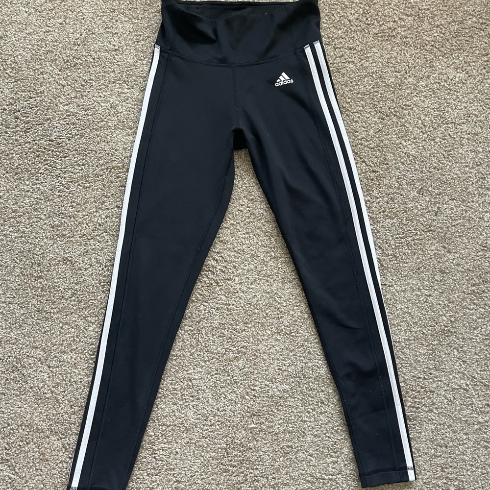 Small ADIDAS striped black Climalite leggings